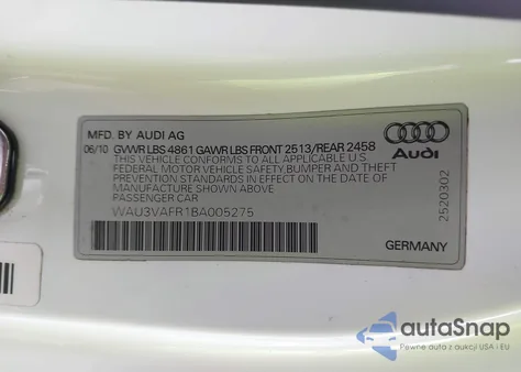 2011 Audi S5 4.2 Premium Plus из США, поврежденный, VIN WAU3VAFR1BA005275